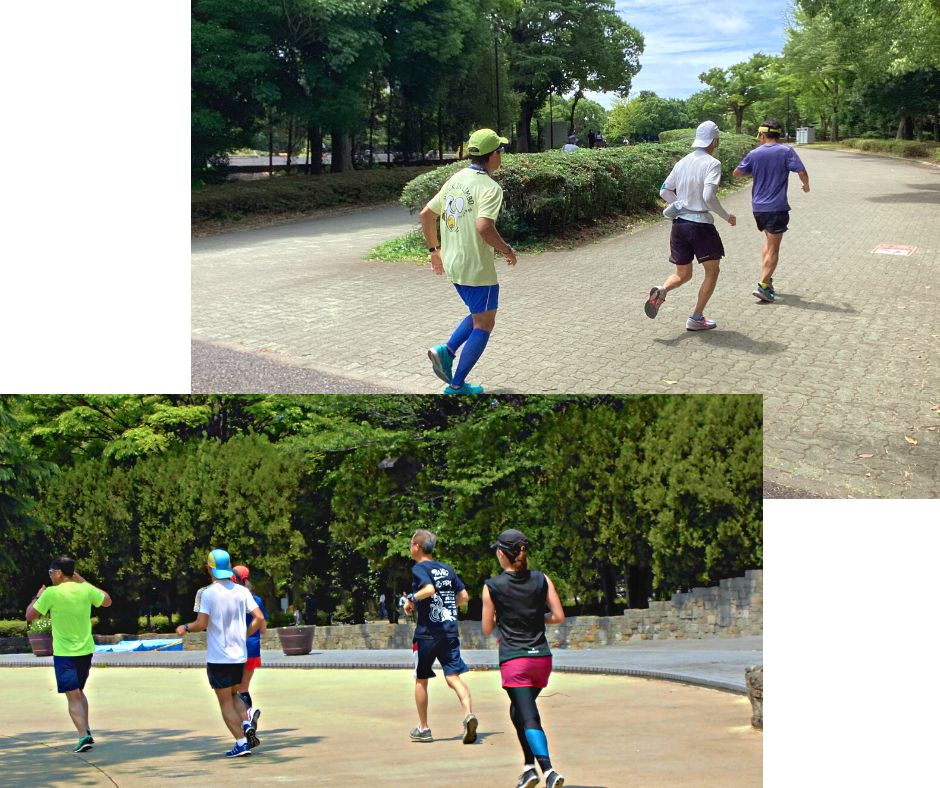 快体健歩,ランニング練習会風景,木場公園