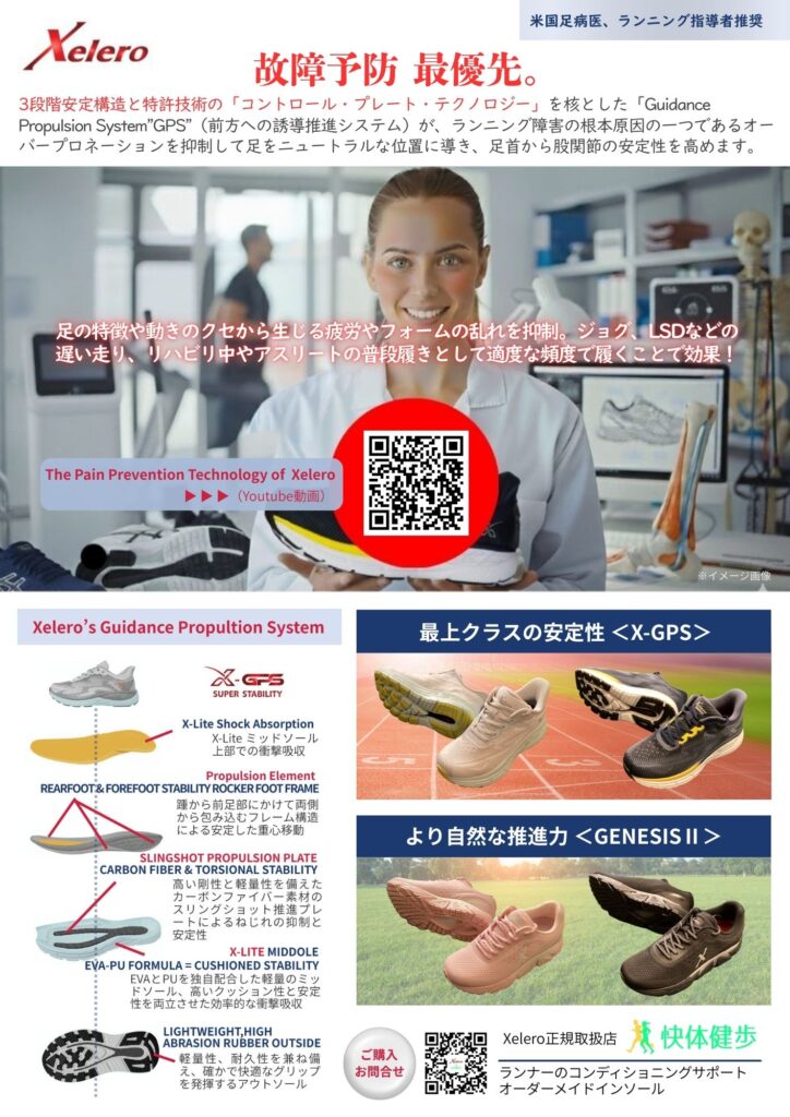 快体健歩Xelero、ランニング学会大会チラシ